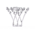 Marquise Lab Grown Diamond Statement Ring – Multi Band Open Ring with Pear Diamond Accents - Modern Cocktail Ring