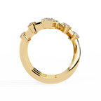 Marquise Lab Grown Diamond Statement Ring – Multi Band Open Ring with Pear Diamond Accents - Modern Cocktail Ring