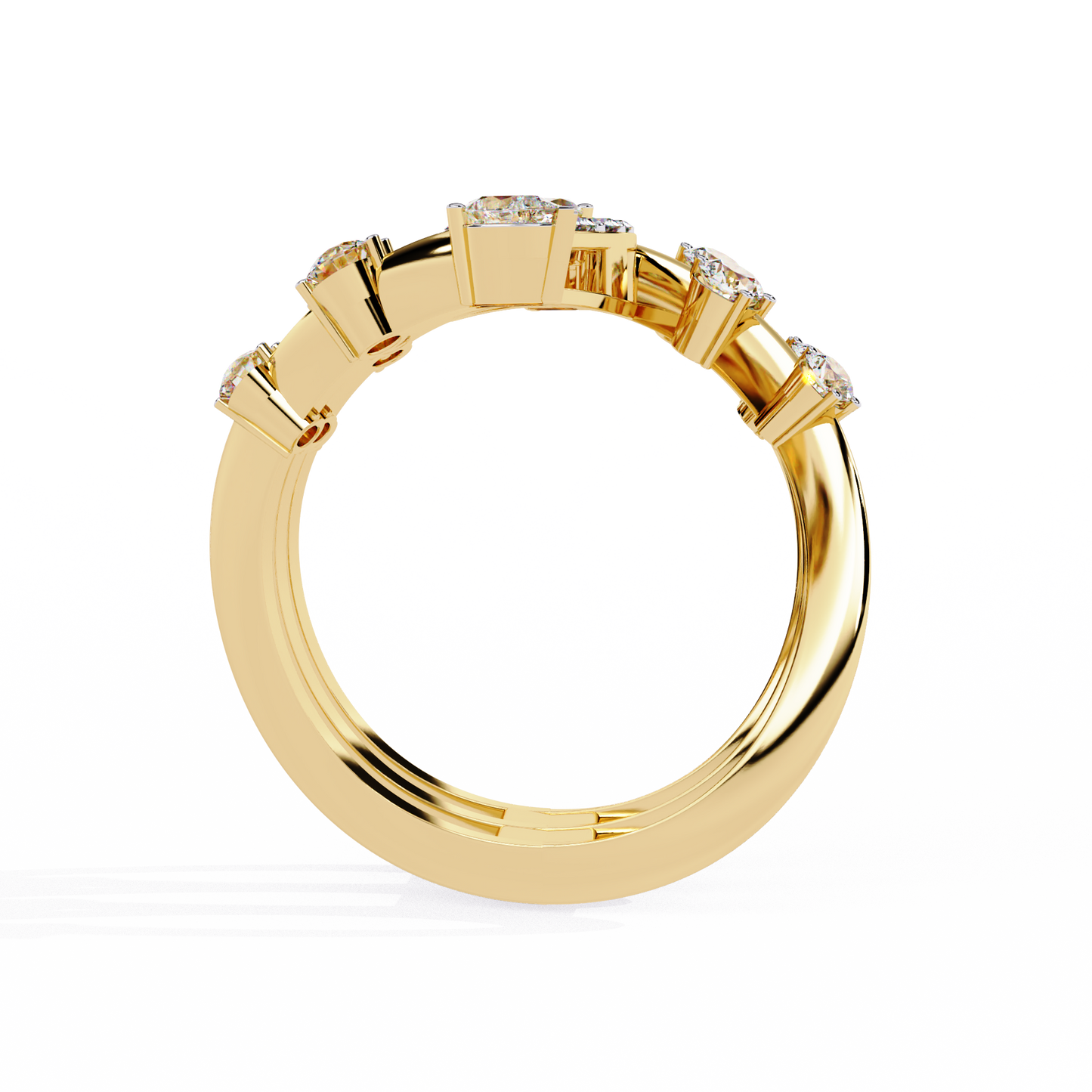 Lab Grown Marquise Diamond Statement Ring – Multi Band Open Design with Pear Accents - Lustraa’s Multiple Band Ring