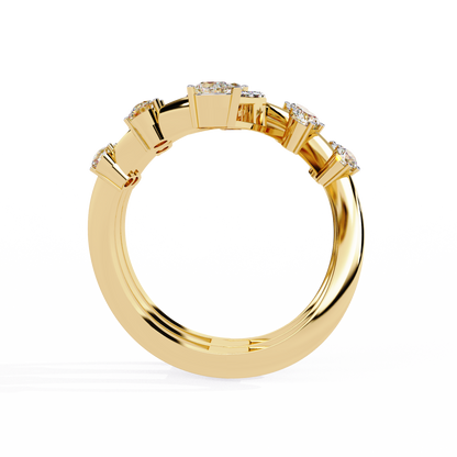 Lab Grown Marquise Diamond Statement Ring – Multi Band Open Design with Pear Accents - Lustraa’s Multiple Band Ring