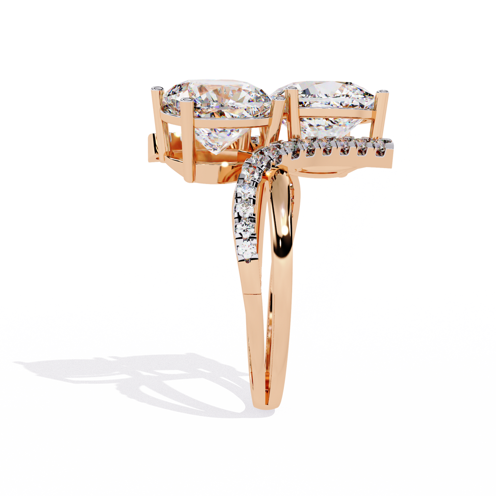 Toi et Moi Cushion Cut Diamond Ring – Split Shank Engagement Ring – Two Stone Bridal Anniversary Jewelry – Lustraa’s Toi et Moi Ring