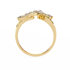 Lab Grown Diamond Floral Ring – Pear & Round Diamond Open Wrap Statement Ring – Unique Cocktail Ring – Lustraa’s Floral Ring