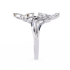 Lab Grown Diamond Floral Ring – Pear & Round Diamond Open Wrap Statement Ring – Unique Cocktail Ring – Lustraa’s Floral Ring