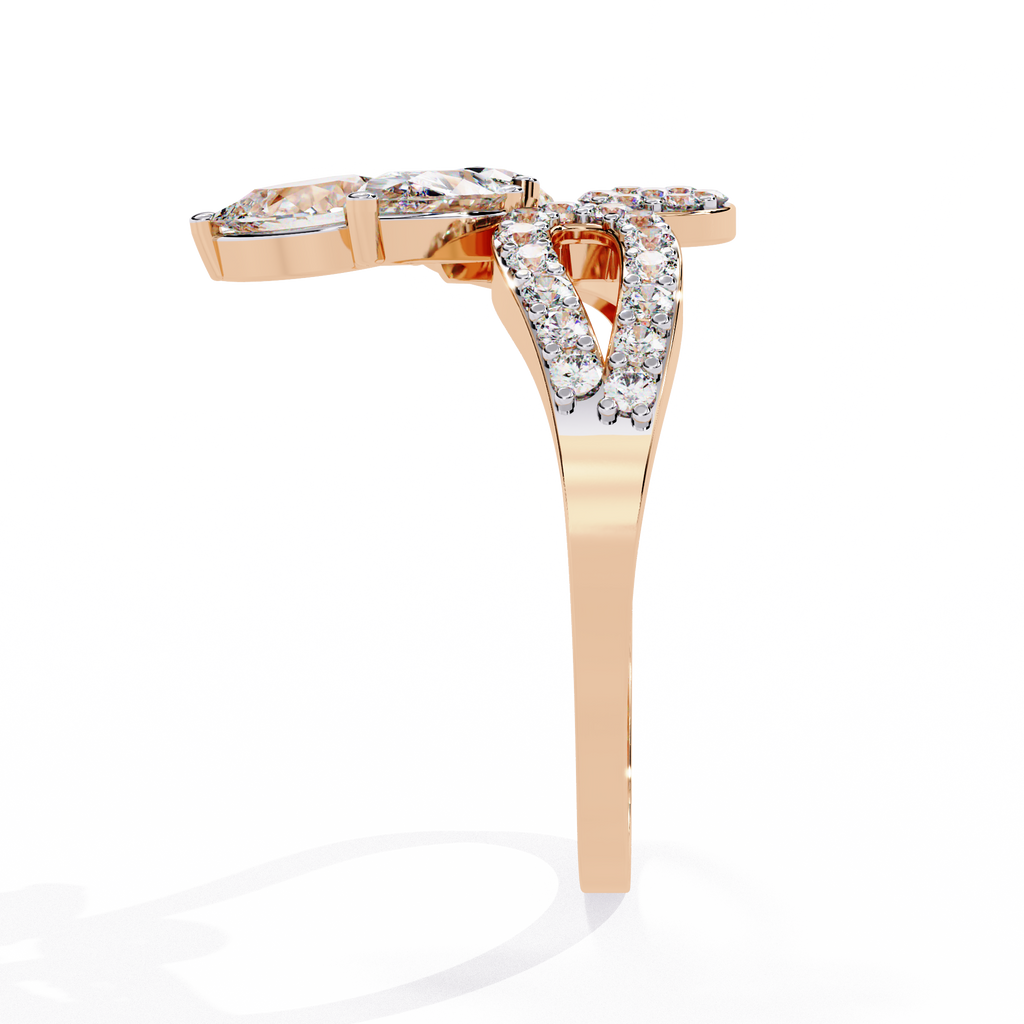 Pear Cut Diamond Multi Stone Ring –Unique Cluster Engagement Ring –Floral Inspired Band –Modern Statement Jewelry–Lustraa’s Multi Stone Ring