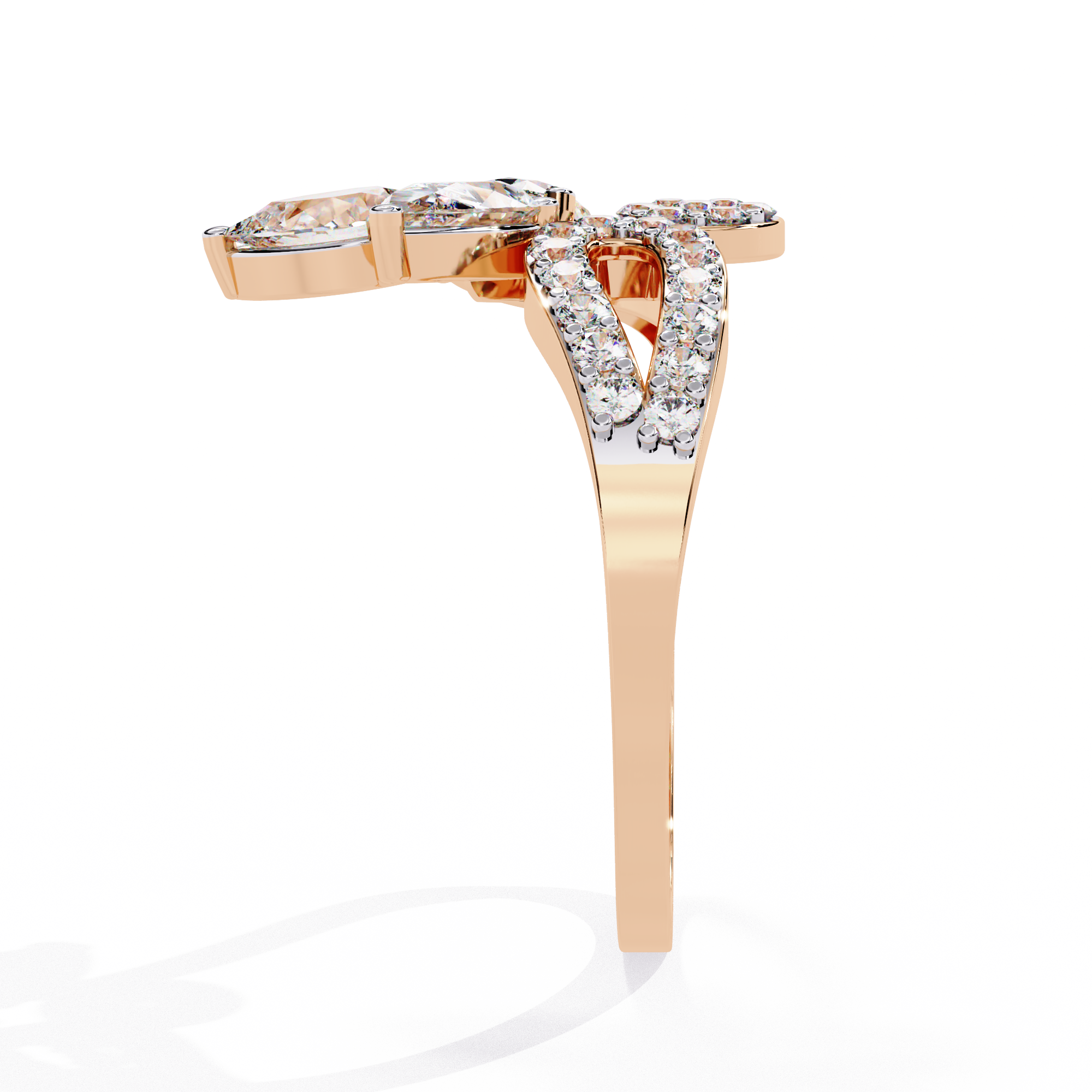 Pear Cut Diamond Multi Stone Ring –Unique Cluster Engagement Ring –Floral Inspired Band –Modern Statement Jewelry–Lustraa’s Multi Stone Ring