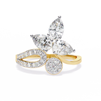 Pear Cut Diamond Multi Stone Ring –Unique Cluster Engagement Ring –Floral Inspired Band –Modern Statement Jewelry–Lustraa’s Multi Stone Ring