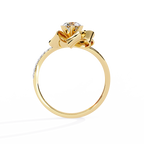 Floral Bow Diamond Ring – 0.43 CT Round Cut Center & Round Cut Diamond Accent Band – Unique Statement Engagement Ring– Lustraa’s Floral Ring