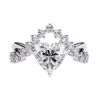 Heart Cut Diamond Bridal Ring– Split Shank Criss Cross Engagement Ring– 2.11 CT Heart Diamond with Round Accents– Lustraa’s Criss Cross Ring