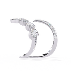 Dual Butterfly Lab Grown Diamond Ring – Pear & Round Diamond Open Crossover Statement Ring - Unique Cocktail Jewelry – Lustraa’s Butterfly