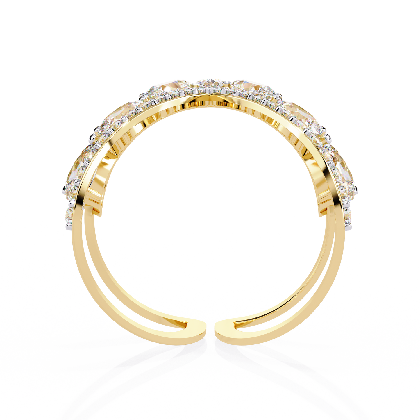 Dual Butterfly Diamond Ring - Lab Grown Diamond Statement Ring– Pear & Round Diamond Open Crossover Statement Design – Lustraa’s Butterfly Ring