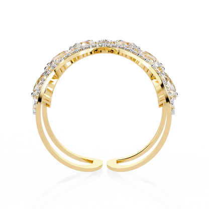Dual Butterfly Diamond Ring - Lab Grown Diamond Statement Ring– Pear & Round Diamond Open Crossover Statement Design – Lustraa’s Butterfly Ring