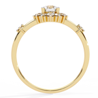 Round Cut Halo Engagement Ring – 3.31 Ct Lab Grown Diamond with Pear & Round Accents – Classic Diamond Halo Ring– Lustraa’s Halo Ring