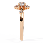 Round Cut Halo Engagement Ring – 3.31 Ct Lab Grown Diamond with Pear & Round Accents – Classic Diamond Halo Ring– Lustraa’s Halo Ring