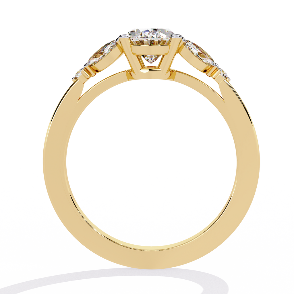 Timeless Oval Diamond Engagement Ring – Classic Three Stone Lab Grown Diamond Ring, Dainty Bridal Ring, Oval Cut Promise Ring – Lustraa’s Multi-Stone Ring