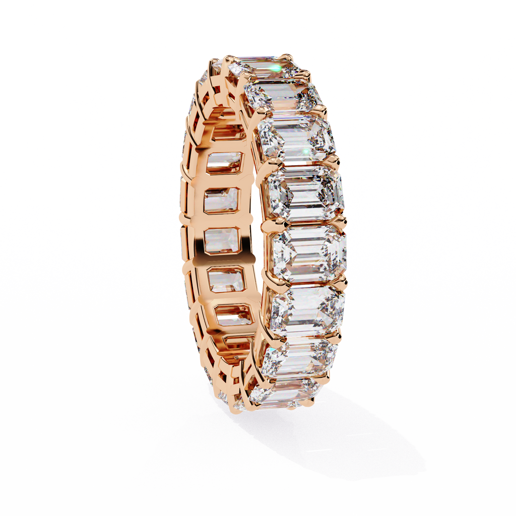 Emerald Cut Diamond Eternity Ring –  Full Diamond Elegant Band –  Luxury Statement 4.88 CT Wedding Band – Lustraa’s Eternity Ring