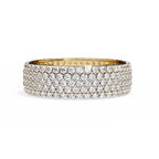Pavé Diamond Wide Band Ring –  Round Cut Multi-Row Diamond Dome Ring –  Statement Anniversary Jewelry– Lustraa’s Pave Ring