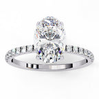 1 Ct Oval Hidden Halo Diamond Engagement Ring