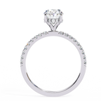 1 Ct Oval Hidden Halo Diamond Engagement Ring