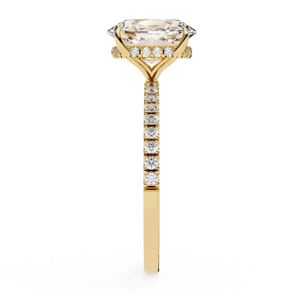 1 Ct Oval Hidden Halo Diamond Engagement Ring