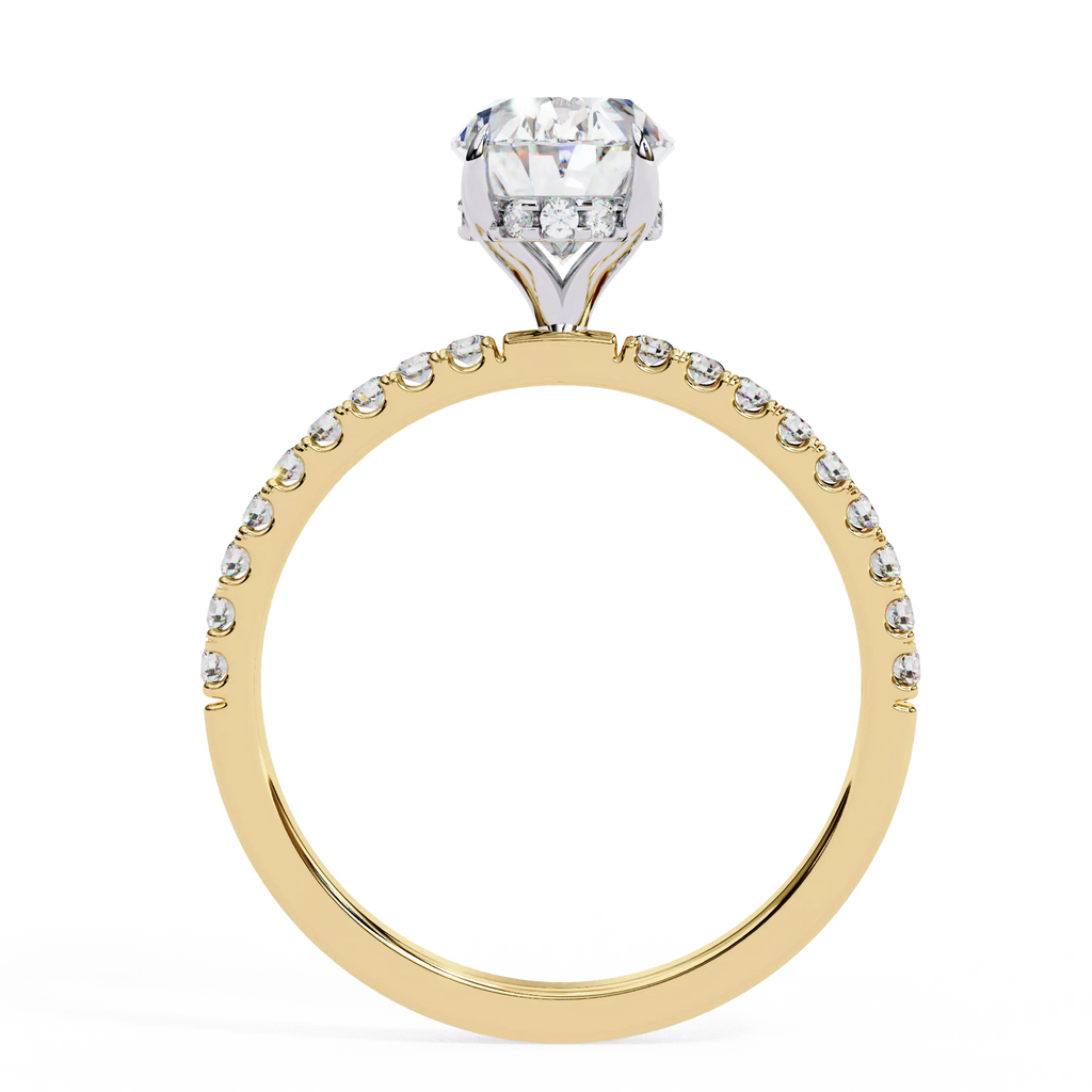 1 Ct Oval Hidden Halo Diamond Engagement Ring
