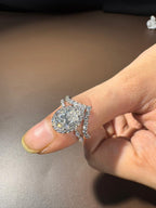 Elegant Pear Cut Lab Grown Diamond Bridal Set with Marquise & Round Halo – Sustainable Engagement Ring and Wedding Band Set for Modern Brides – Lustraa’s Bridal Set Ring