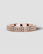 Lab Grown Diamond Classic Double Row Round Cut Prong Set Ring