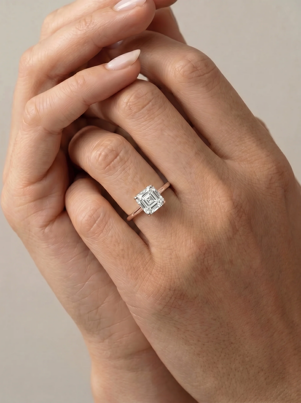 2 Carat Lab Grown Square Cushion Diamond Ring