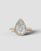 2 Carat Lab Grown Pear Cut Diamond Halo Ring