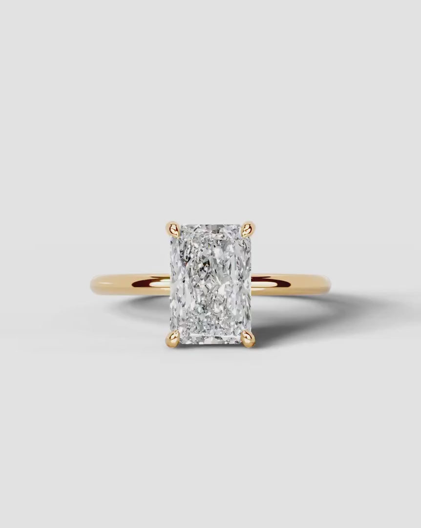 2 Carat Lab Grown Elongated Radiant Diamond Pavé Basket Ring