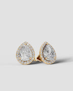 Lab Grown Diamond Pear Cut Halo Stud Earrings