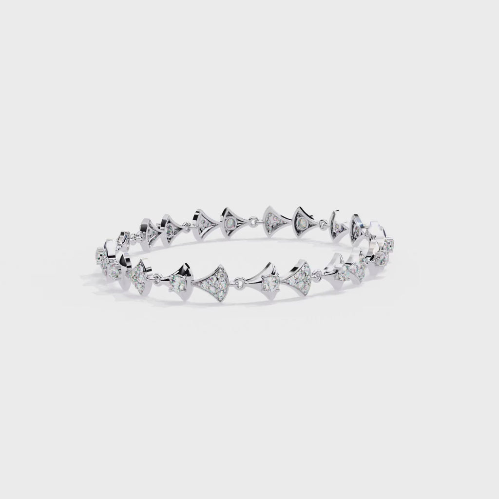 Lab Grown Diamond Bow Design Bracelet – Elegant Bow Sustainable Diamond Jewelry – Lustraa’s Diamond Bracelet