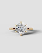 2 Carat Lab Grown Round Cut Diamond Six-Prong Solitaire Ring