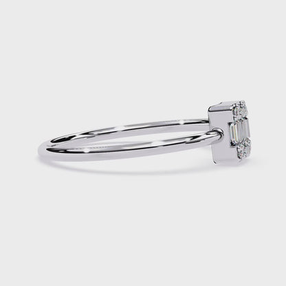 Round and Baguette Solitaire Ring – Minimalist Diamond Ring – Lustraa’s Solitaire Ring