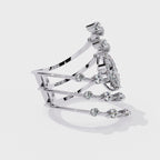 Marquise Lab Grown Diamond Statement Ring – Multi Band Open Ring with Pear Diamond Accents - Modern Cocktail Ring