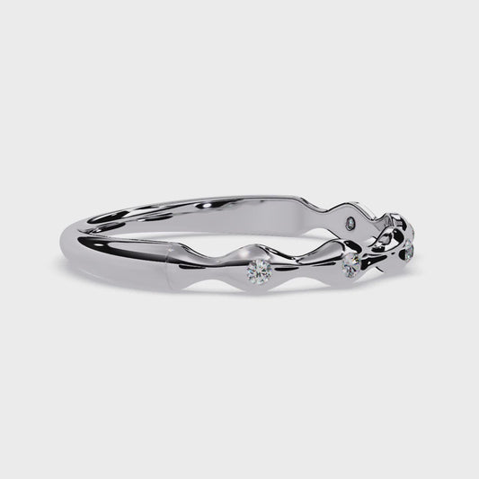 Wavy Diamond Band Ring– Minimalist Textured Ring- Morden Promise Ring – Lustraa’s Minimalist Ring