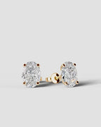 Lab Grown Diamond Grace Contour Oval Solitaire Stud Earrings