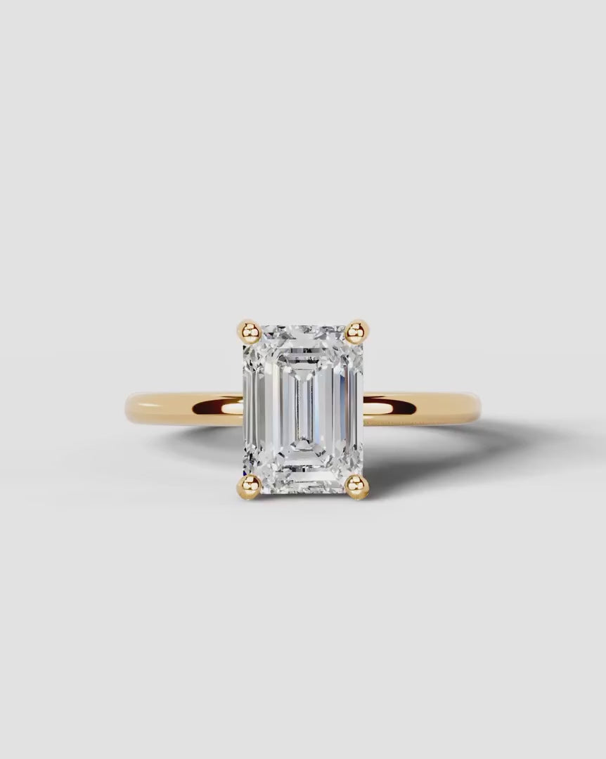 2 Carat Lab Grown Emerald Cut Diamond Ring