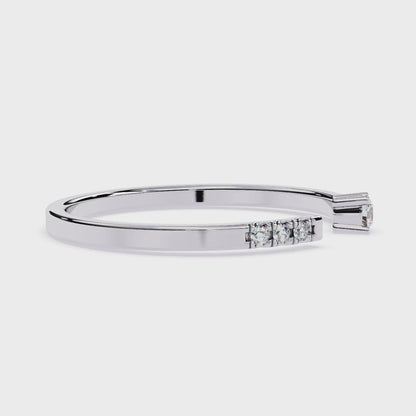 Minimalist Open Pave Diamond Ring | Lab Grown Diamond Stackable Ring | Dainty Modern Engagement Ring- Lustraa’s Open Band Ring