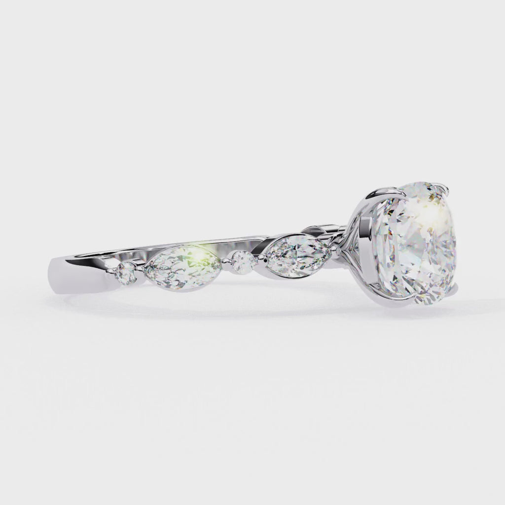 2.65 Carat Cushion Square Lab Grown Diamond Ring – Solitaire Engagement Ring– Lustraa’s Classic Cushion Cut Diamond Ring