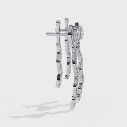 Serpent Lab Grown Diamond Earrings | Wavy Drop Statement Earrings | Ethical & Modern Diamond Jewelry –Lustraa’s Minimalist Earrings