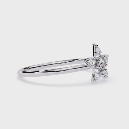 Star Diamond Ring – Celestial-Inspired Round Cut Diamond Ring- Minimalist Designer Rind - Lustraa’s Celestial Ring