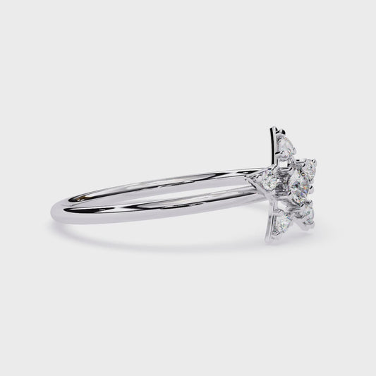 Star Diamond Ring – Celestial-Inspired Round Cut Diamond Ring- Minimalist Designer Rind - Lustraa’s Celestial Ring