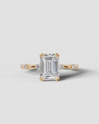 2 Carat Lab Grown Diamond Seraphina Emerald Cut Sidestone Engagement Ring