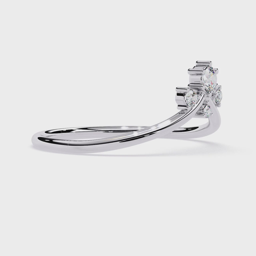 Crown Diamond Ring – Lab Grown Cluster Minimalist Gold Promise Ring – Lustraa’s Minimalist Ring