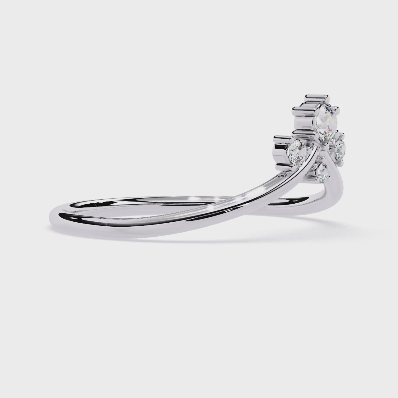 Crown Diamond Ring – Lab Grown Cluster Minimalist Gold Promise Ring – Lustraa’s Minimalist Ring