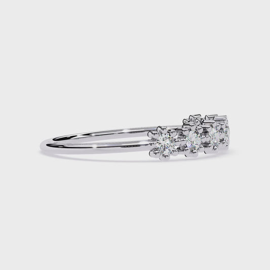 Floral Cluster Diamond Ring– Elegant Flower Design Band -Half Eternity Floral Design -Lustraa’s Floral Ring