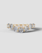 Lab Grown Diamond Round Cut Curved Shared Prong Eternity Wedding Band Ring