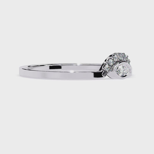 Marquise Cut Diamond Halo Ring | Lab Grown Diamond Solitaire Ring | Modern Minimalist Stackable Ring – Lustraa’s Minimalist Ring