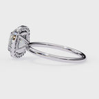 Cushion Cut Lab Grown Diamond Engagement Ring – 1.78 CT Classic Halo Bridal Ring, Wedding Jewelry– Lustraa’s Halo Ring