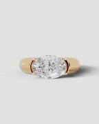 2 Carat Lab Grown Oval Cut Diamond Low-Profile Bezel Ring